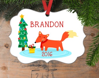 Fox Christmas Ornament - Personalized Christmas Ornament