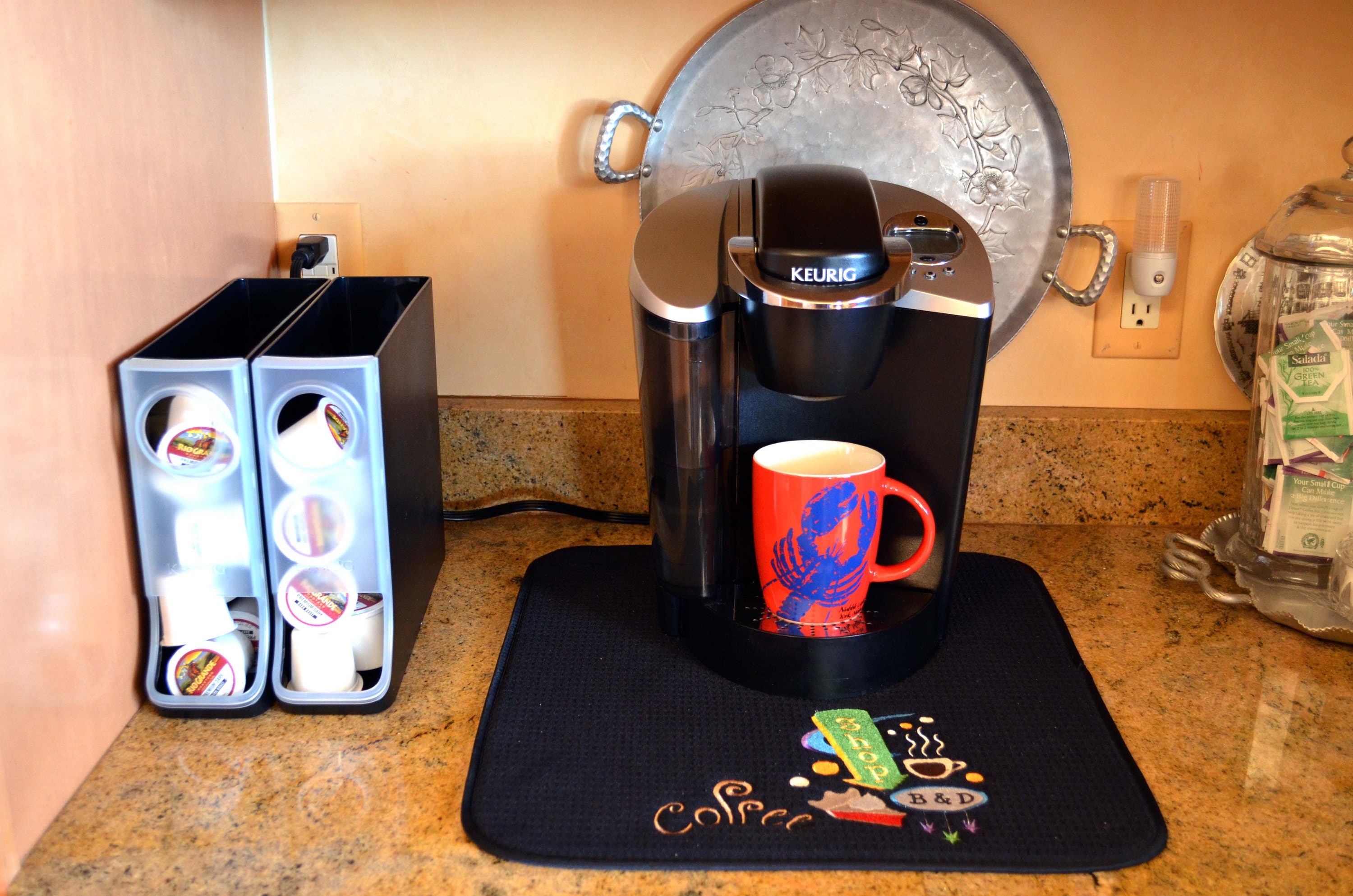 Coffee Mat Keurig Dish Drying Mat Custom Tropical