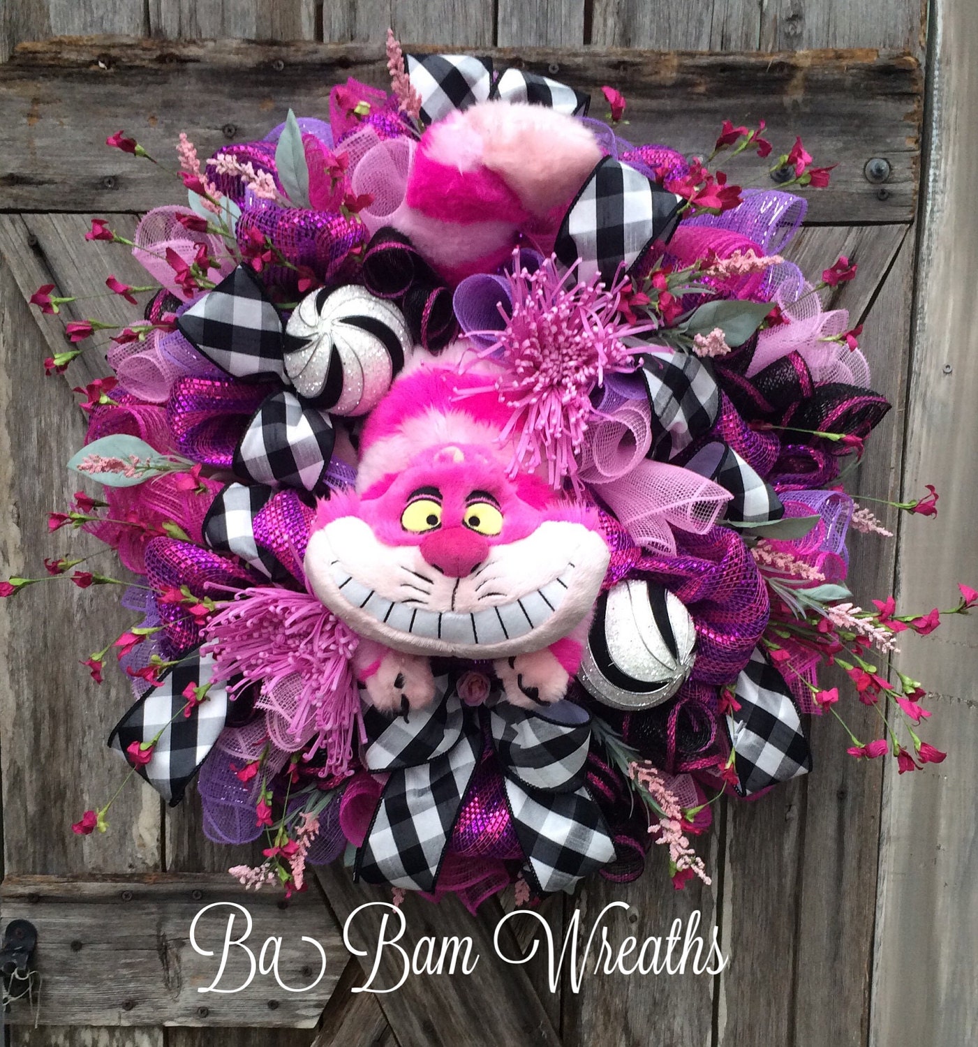 Alice In Wonderland Wreath Alice In Wonderland Party Chesire