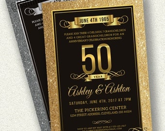50th Anniversary Invitation - Printable 50th Wedding Anniversary Invitation - 50th Anniversary Party