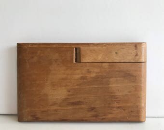 Vintage Wood Cigarette Case Handcrafted Cigarette Case