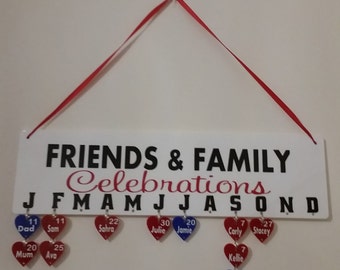 Personalised Family Birthday Board/Calendar/Birthday Plaque/Birthday Reminder/Birthday Calendar/Friends and Family