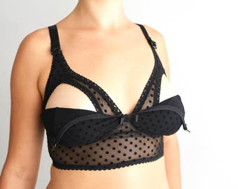 Nursing bra, breastfeeding bra, maternity bra, unpadded et unwired, lace, women underwear, babyshower gift, large straps, bamboo lined