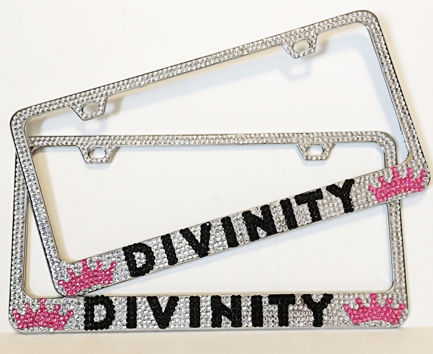 Custom Name Personalized Bedazzled Bling License Plate Frame