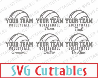 Volleyball SVG, DXF, EPS, Volleyball Mom Vector, Digital Cut File