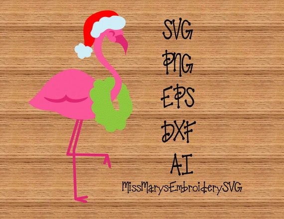 Download SVG Christmas Flamingo Cutting File DXF AI Commercial