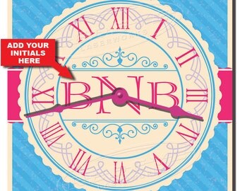 Monogram Personalized Kitchen Wall Clock