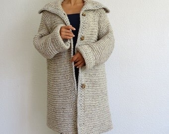cardigan knit bulky wool chunky hand oversize coat jacket order
