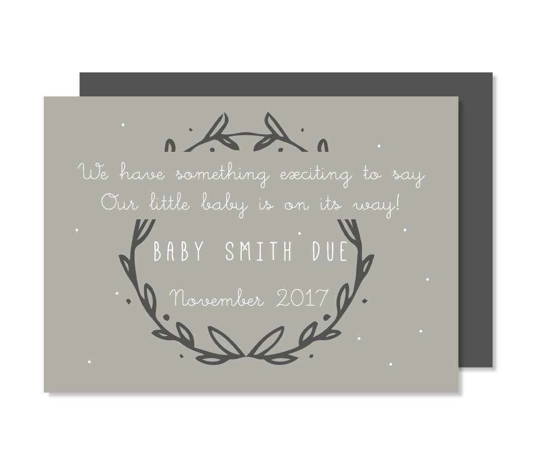 Printable Pregnancy Announcement Card New Baby Reveal