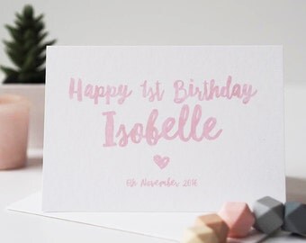 Baby's First Birthday Card - Personalised First Birthday Card - Happy Birthday Card - 1st Birthday Card - Baby Birthday Card