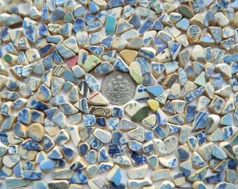 300 teeny weeny pottery shards in assorted colours