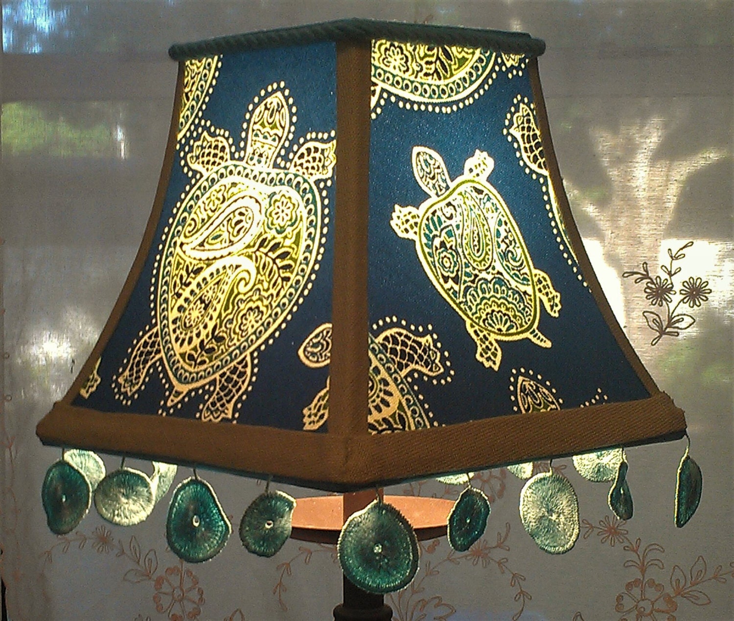 Turquoise Lampshade Tommy Bahamas Tranquil Turtles Square