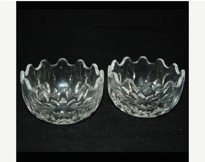 Storewide 25% Off SALE Beautiful Matching Vintage Heavy Crystal Votive Candle Holders with a Thick Outer-wall and Eggshell Top Design