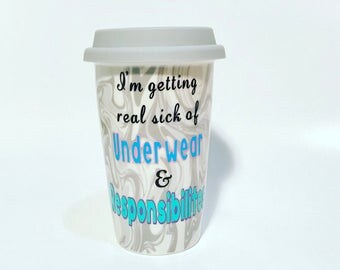 Keep Calm Silicone Lid Travel Coffee Mug – Various Occupations, White Ceramic, UK Made