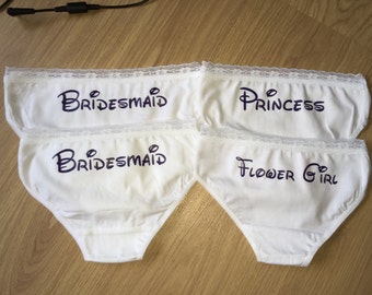 flower girl knickers, flower girl pants, bridesmaid knickers, bridesmaid pants, personalised underwear , bride pants , pants , knickers