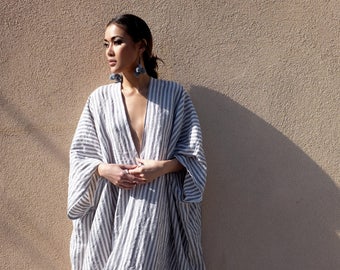Striped Linen Kaftan