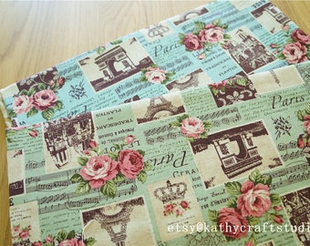 Half yard-Sewing cotton canvas fabric--folk art flower pattern