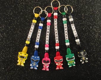 Power Rangers Jason Kimberly Trini Billy Zack Bag Tag Personalized Name Keyring Back to School Present Party Favor Gift