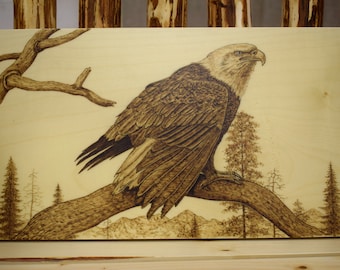 Wooden pyrography picture, Poker-work picture on wood