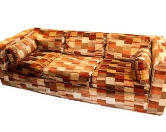 Mid century sofa Milo Baughman style Jack Lenor Larsen Upholstery