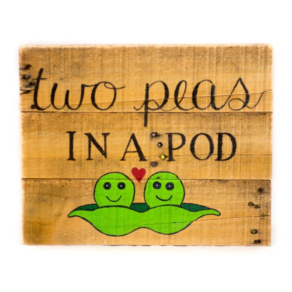 Two peas in a pod Twin gift Twin nursery New by SimplyPallets