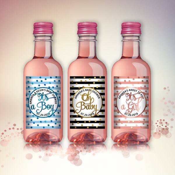 Baby Shower Party Mini Wine Bottle Labels Customized