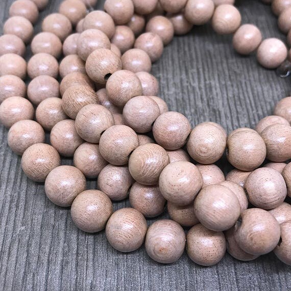 Round Rosewood Beads Pale Color Rosewood Handcrafted Smooth