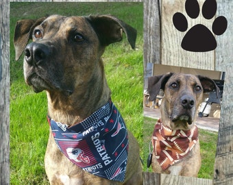 New England Patriots Dog Bandana Collar, Superbowl 2017, Reversible Dog Bandana, Pet Scarf, Over the Collar Dog Bandana, Pet Bandana