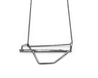 Geometric silver necklace - Geometric silver - Minimalist necklace