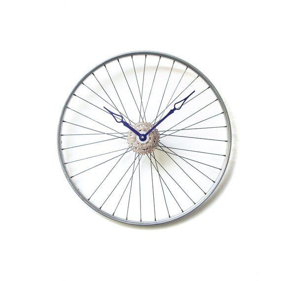 Bicycle Wheel Clock Bicycle Wall Clock Large Wall by ClockLight