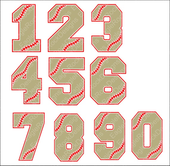 Download Items similar to Baseball Numbers SVG, DXF, EPS Digital ...