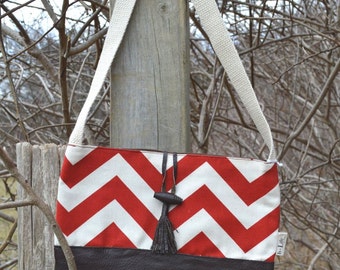 red chevron purse