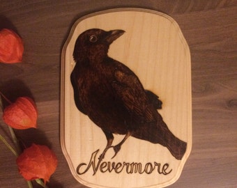 Nevermore Raven - Poe Plaque - Wall Hanging