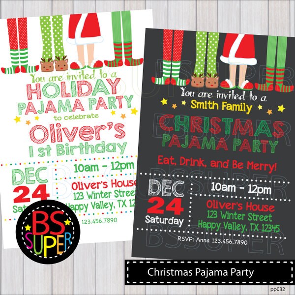 Christmas Pj Party Invitation 4