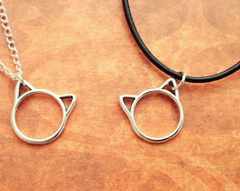 Cat Necklace, Kitty Necklace, Cat Jewellery, Crazy Cat Lady, Kitten Jewelry, Pet Necklace, Cat Lover Gift, Cat Face Necklace, Cat Ears, Gift