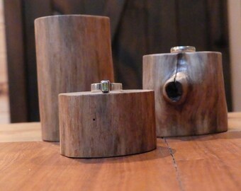 Wood Ring Display, Wood Jewelry Display, Log Jewelry Stand, Natural Log Ring Display
