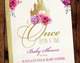 Storybook Invitation, Princess Baby Shower Invitation, Once Upon a Time Invitation, Little Princess Shower Invitation, Fairytale Invite #001