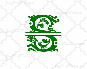 Regal Split Monogram SVG A-Z Alphabet, Ready to Cut SVG DXF Eps Png Cut Files, Royal File for Silhouette Studio, Cricut ,Vinyl Cut Files