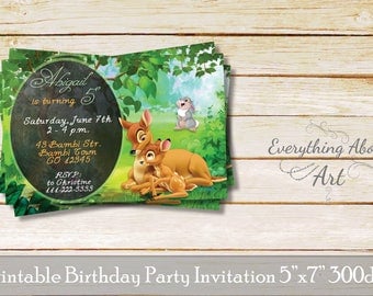 Bambi birthday invitation, Deer birthday invitation, Bambi birthday party, Printable invitation, Deer birthday party, Deer theme invitation