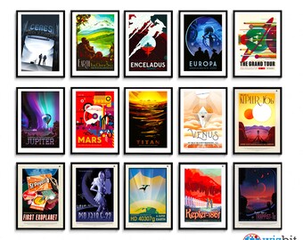 NASA Poster Exoplanet Travel Prints - Pick and Mix Selection - FULL set JPL / Visions of the Future / Space Art / Wall Art - Sale