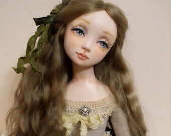 OOAK Art Doll, "Valeria" , boudoir doll, movable doll, home decor