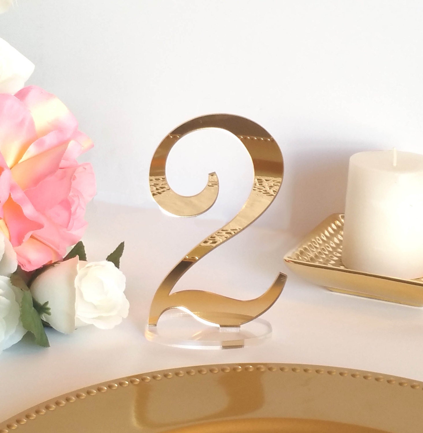 Mirror Acrylic Table Numbers Event Decor Standing Numbers