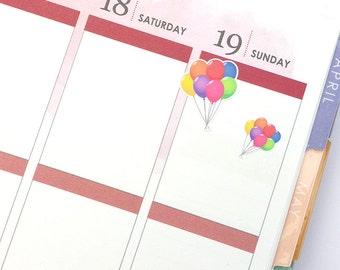 Birthday Planner Stickers UK, Bullet Journal Stickers, Balloon Stickers for Erin Condren Life Planner, MAMBI Stickers, Bujo Stickers