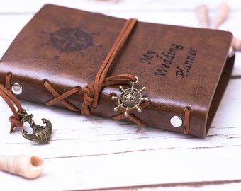 Wedding Planner Book Bride Bridal Wedding Organizer Rustic wedding Bride to be Mini Leather Wedding Planner Binder wedding calendar