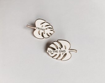 Broad City Enamel Pins Broad City BFF Hard Enamel Pins Inspired Best Friends Pin Abbi Ilana Monstera Palm Leaf Pin