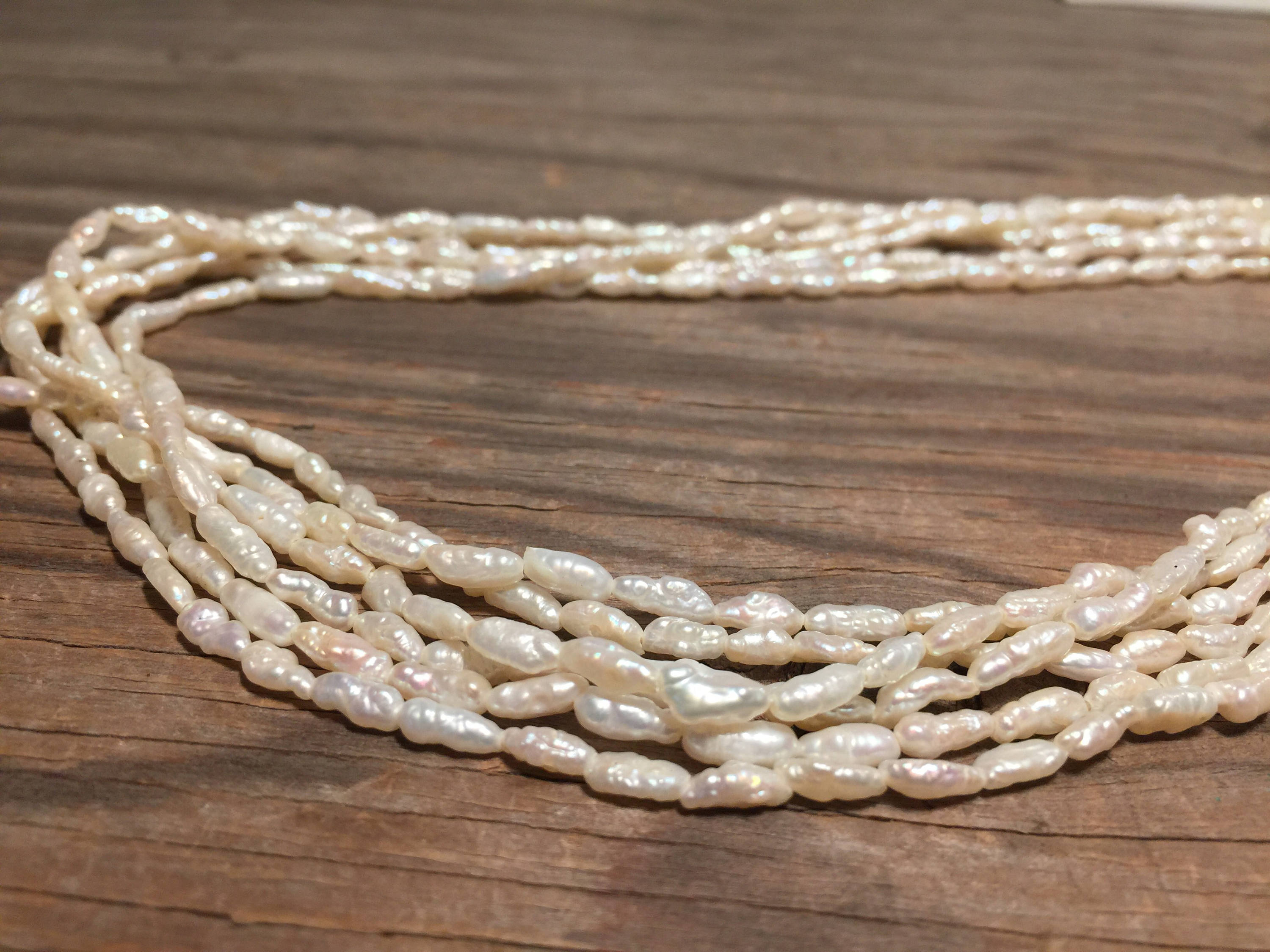 Fresh Water Pearls REAL PEARLS 6 Strand Pearl Necklace