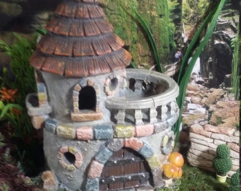 Fairy Garden Miniature Fairy House, Whimsical Castle Fairy House, Fairy Garden House, Resin Home Fairies, Fairy Home, Gnome Home,Gift Idea