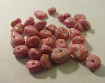 Dyed Pink Magnesite Nugget Beads, 8mm-10mm, Set of 30