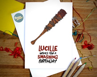 Lucille Wishes You A Smashing Birthday, Walking Dead TV Comic Greetings Card, Happy Anniversary Birthday gift