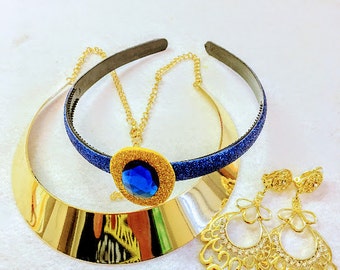 1 Set Princess Jasmine's costume set of hair band, necklace and earrings